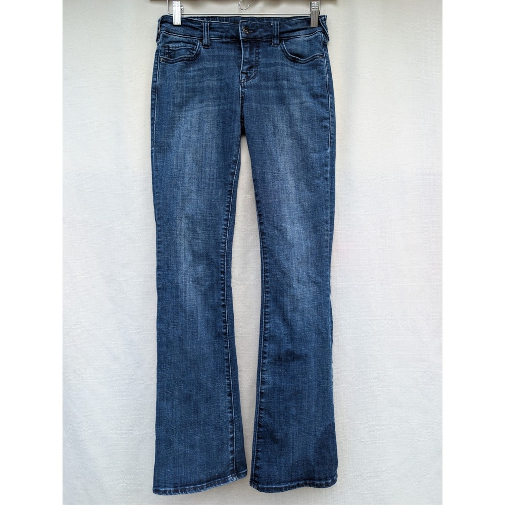 True Religion Becca Mid Rise Bootcut Jeans Medium Wash Blue Denim Womens 27